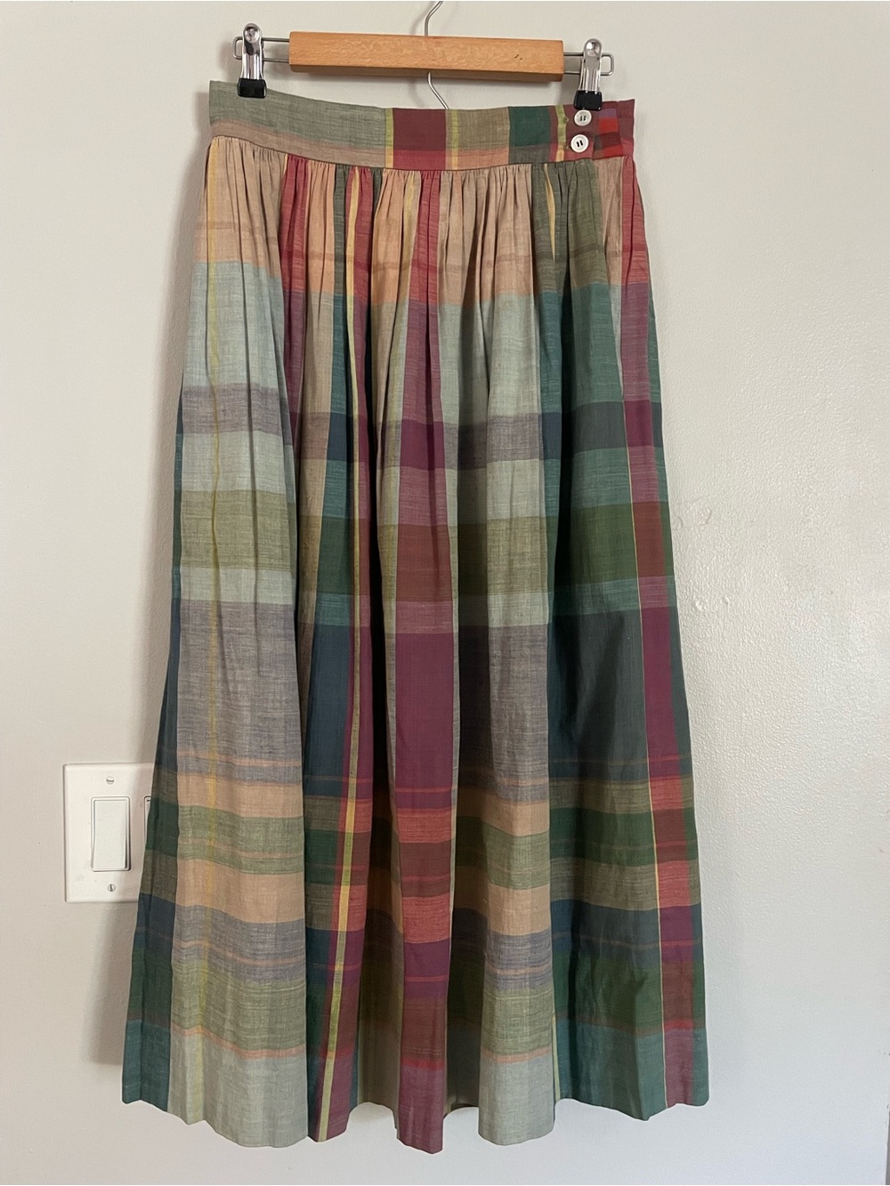 Ralph Lauren Blue Label Vintage Multicolor Plaid Midi Skirt - Picture 11 of 16